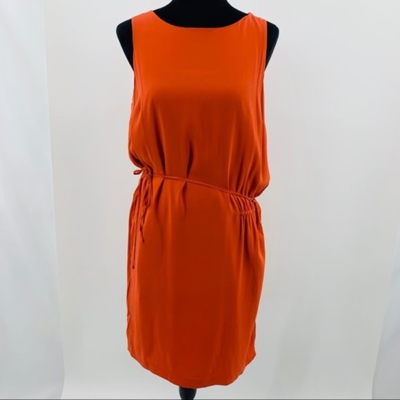 Vince Dresses & Skirts - Vince. Orange Silk Sleeveless Shift Cocktail Dress